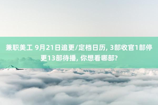 兼职美工 9月21日追更/定档日历, 3部收官1部停更13部待播, 你想看哪部?